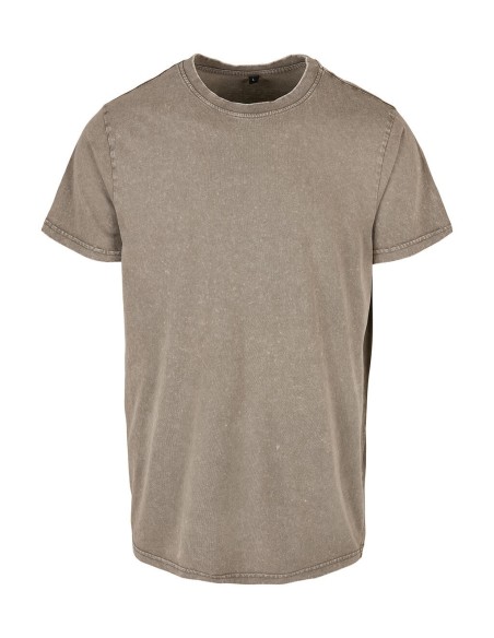Acid Washed Round Neck Tee2