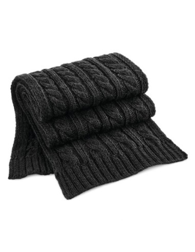 Cable Knit Melange Scarf0