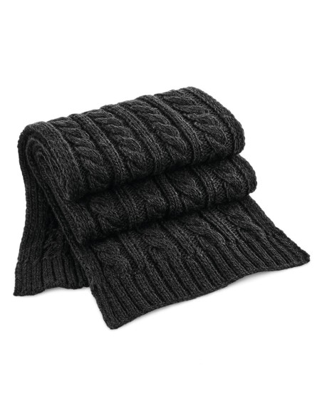 Cable Knit Melange Scarf0