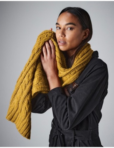 Cable Knit Melange Scarf4