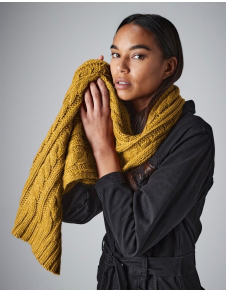 Cable Knit Melange Scarf4