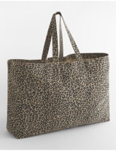 Leopard Print Canvas Oversized Tote Bag0