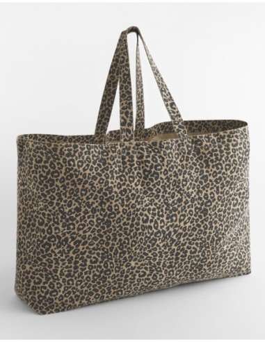 Leopard Print Canvas Oversized Tote Bag0