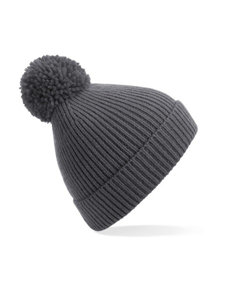 Engineered Knit Ribbed Pom Pom Beanie1