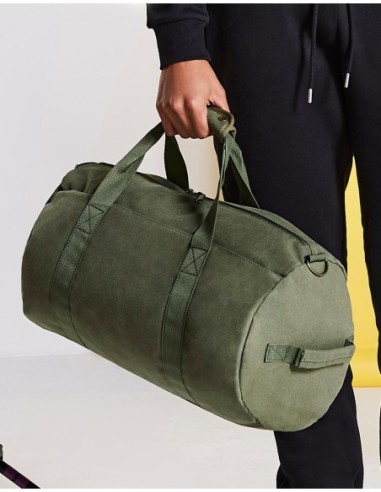 Vintage Canvas Barrel Bag3