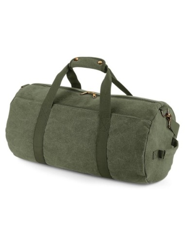 Vintage Canvas Barrel Bag5