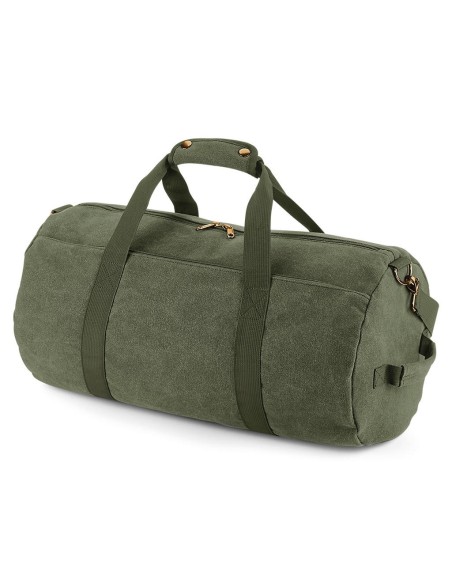 Vintage Canvas Barrel Bag5