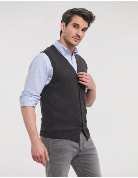 Mens V-Neck Sleeveless Knitted Cardigan6