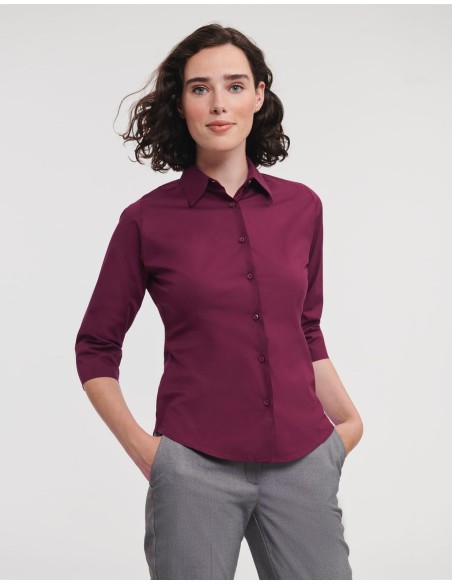 Ladies 34 Sleeve Easy Care Fitted Shirt4