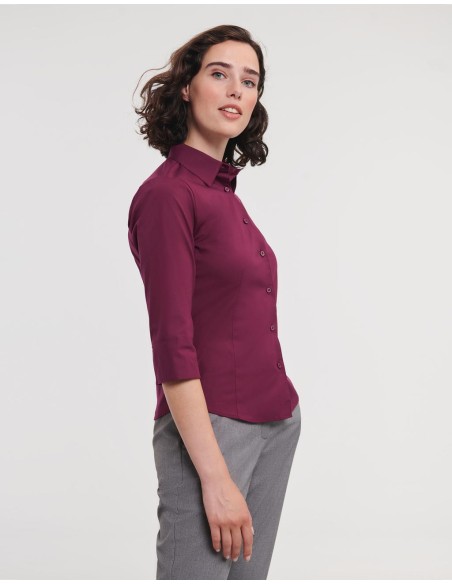Ladies 34 Sleeve Easy Care Fitted Shirt5