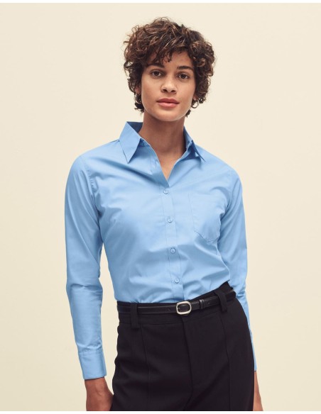 Ladies Poplin Shirt LS6