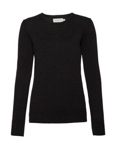 Ladies Crew Neck Knitted Pullover0
