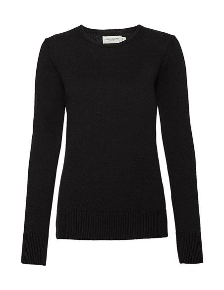 Ladies Crew Neck Knitted Pullover0