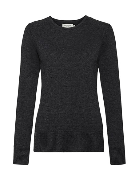 Ladies Crew Neck Knitted Pullover1