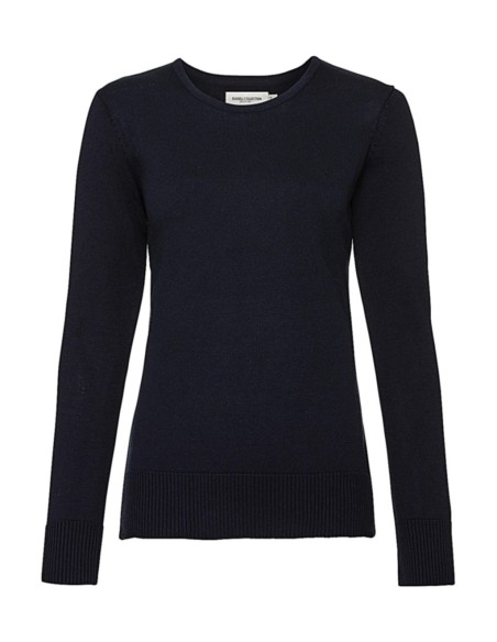 Ladies Crew Neck Knitted Pullover2
