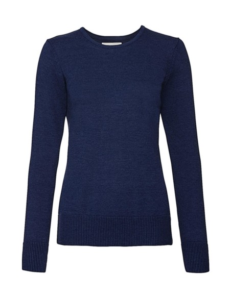 Ladies Crew Neck Knitted Pullover3