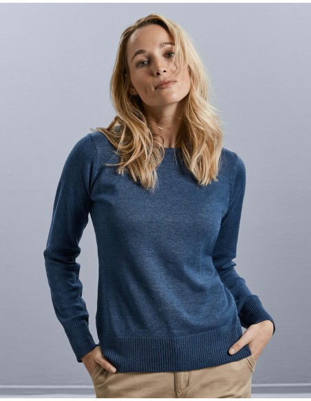 Ladies Crew Neck Knitted Pullover5