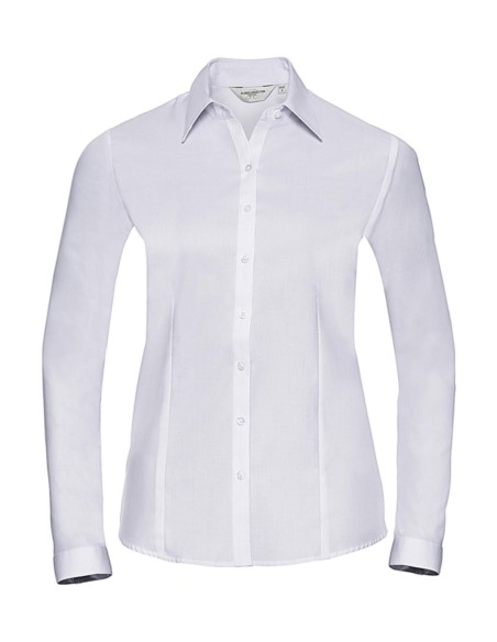 Ladies LS Herringbone Shirt0