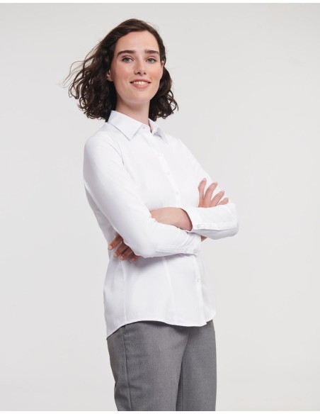Ladies LS Herringbone Shirt3