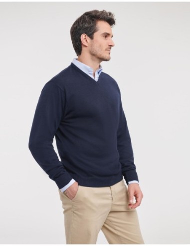 Mens V-Neck Knitted Pullover6