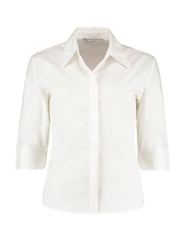 Womens Tailored Fit Continental Blouse 34 Sleeve0