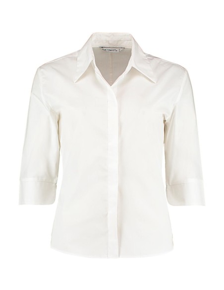 Womens Tailored Fit Continental Blouse 34 Sleeve0