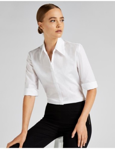 Womens Tailored Fit Continental Blouse 34 Sleeve2
