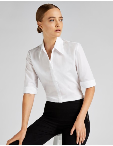 Womens Tailored Fit Continental Blouse 34 Sleeve2
