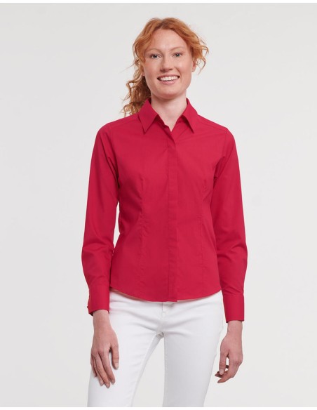 Ladies LS Fitted Poplin Shirt6