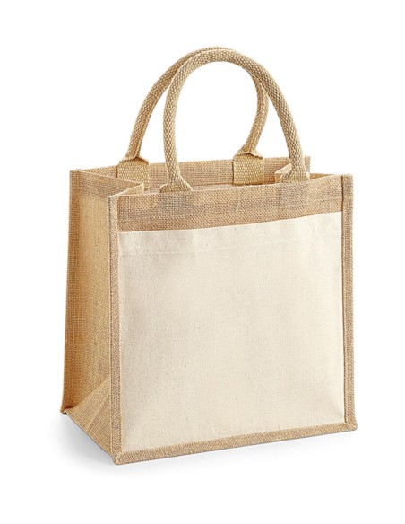Cotton Pocket Jute Midi Tote0